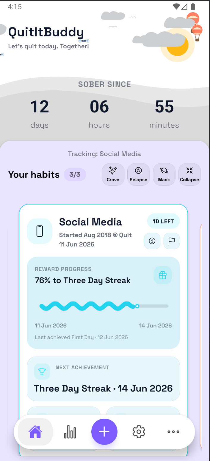 QuitItBuddy App Dashboard